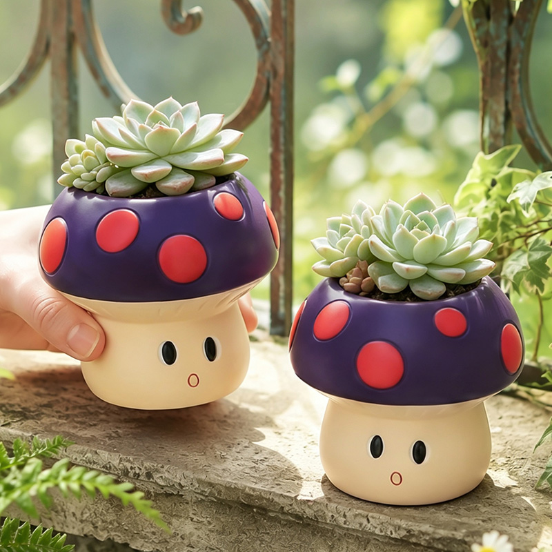 กระถางต้นไม้เรซินรูปเห็ดการ์ตู - Snake Plant Ceramic บทวิจารณ์และราคา